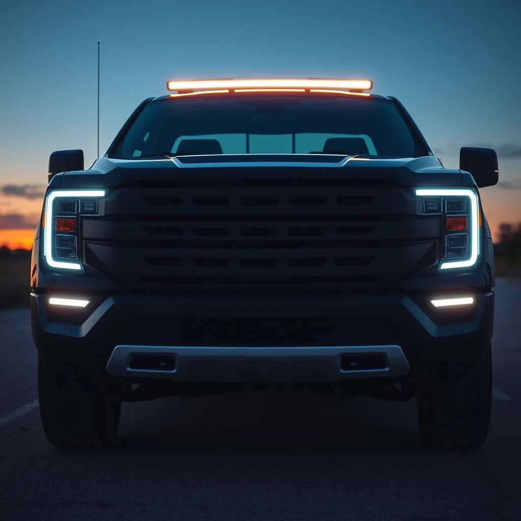 Sierra EV headlights mounted low in front bumper